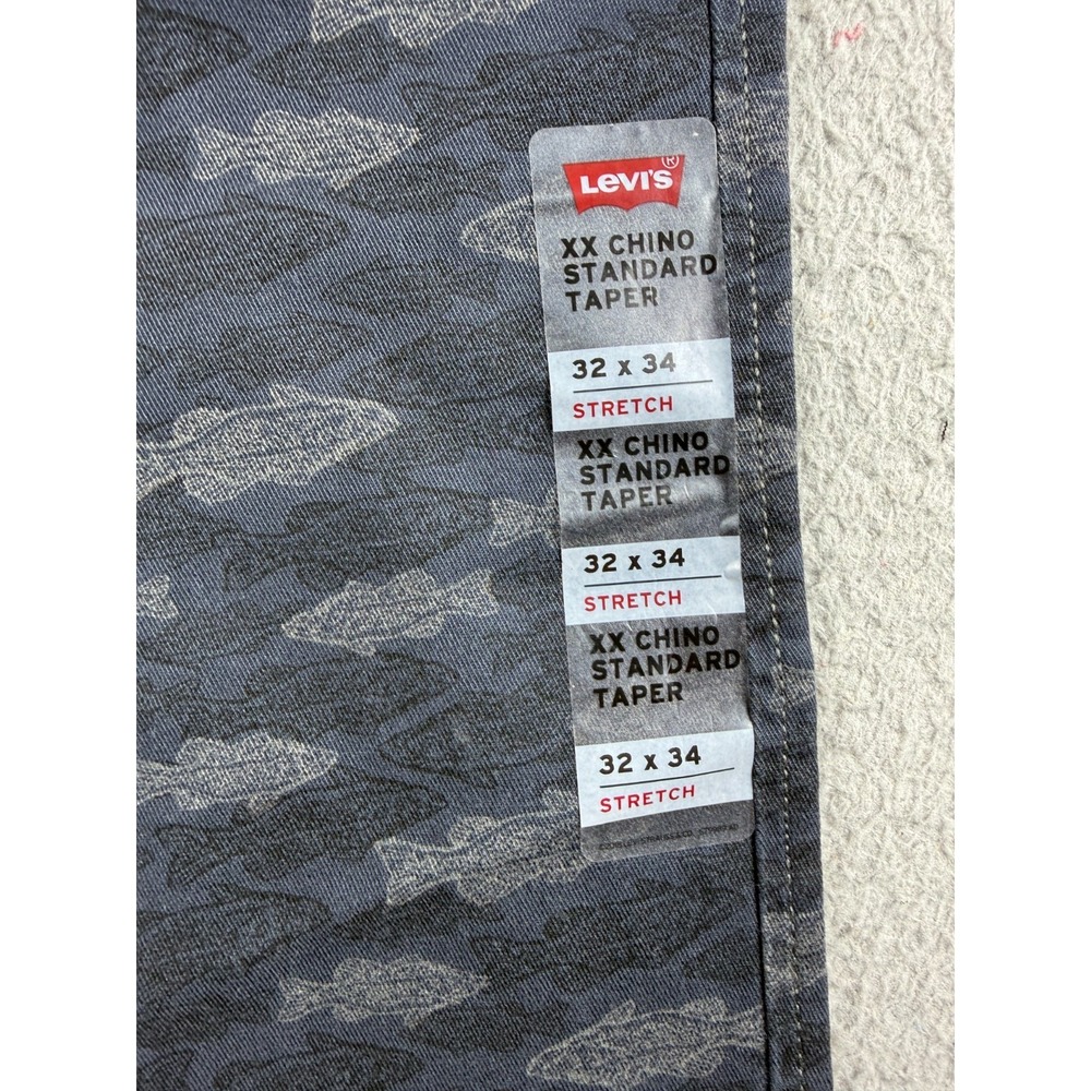 NEW Levis XX Chino Fish All over Print Taper Stretch pants 32x34 (Fits 32x31) - Picture 7 of 10